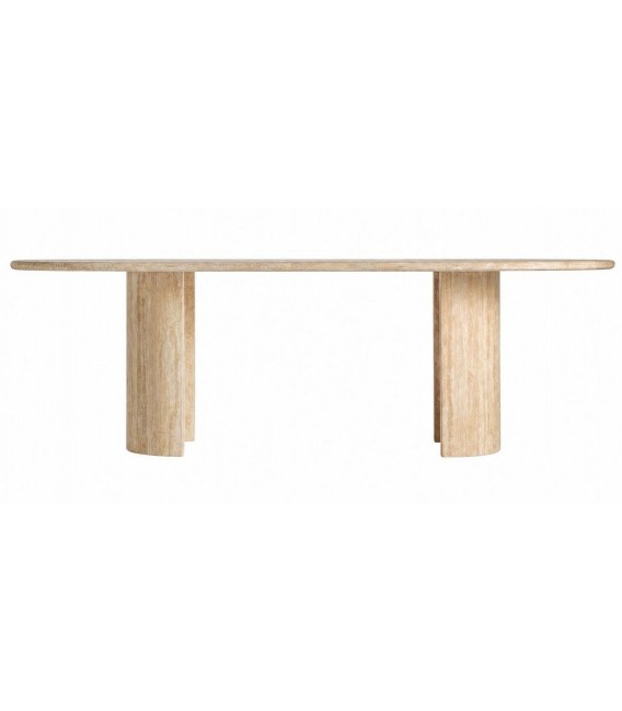 Mesa de comedor muy grande travertino natural acabado poro 5