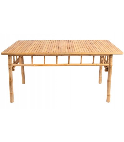 Mesa comedor rectangular de bambú natural estilo étnico