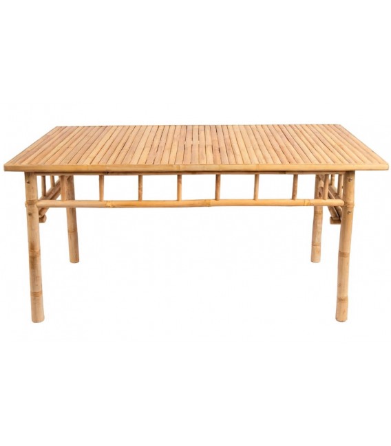Mesa comedor rectangular de bambú natural estilo étnico