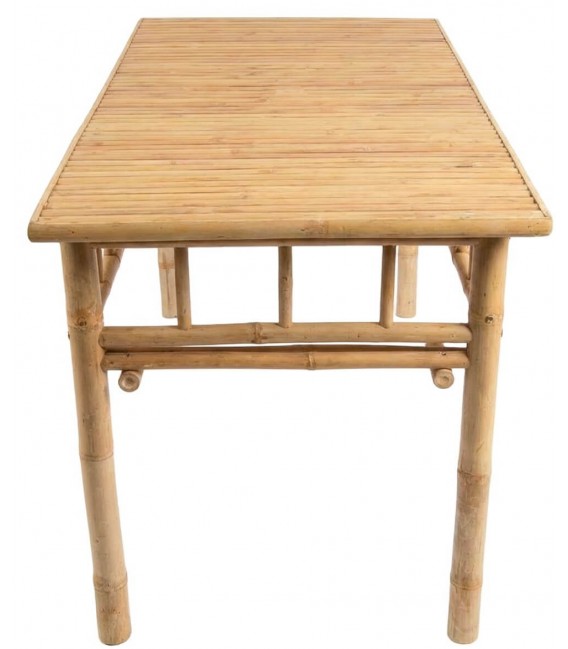 Mesa comedor rectangular de bambú natural estilo étnico 1