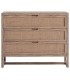 Cómoda de madera maciza de olmo y ratán con 3 cajones 1