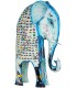 Porta velas XL de metal multicolor con elefante étnico