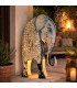 Porta velas XL de metal multicolor con elefante étnico Mdmhogar
