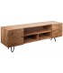 Mueble de televisión de madera maciza de acacia y metal negro