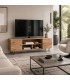 Mueble de televisión de madera maciza de acacia y metal negro Mdmhogar