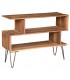 Consola de entrada de madera maciza de acacia y metal negro