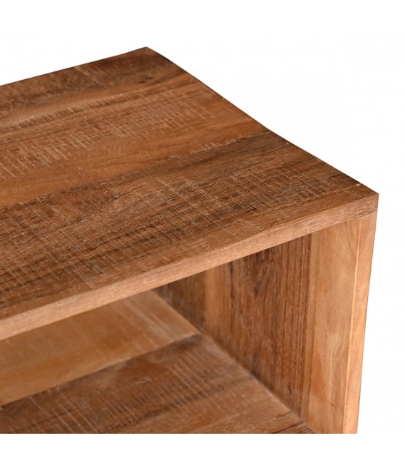 Consola de entrada de madera maciza de acacia y metal negro 2