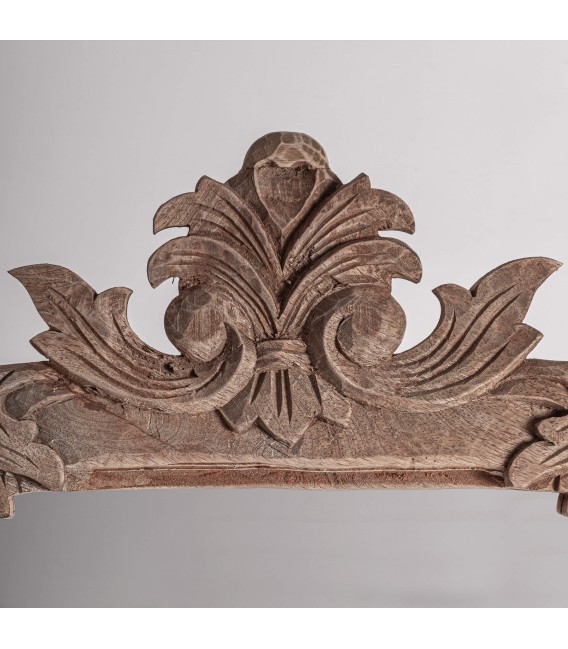 Espejo vestidor de pie en madera maciza tallada natural 2