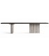 Mesa comedor XXXL de madera de fresno negro y travertino