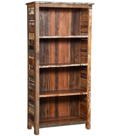Estantería de madera maciza recuperada decapada multicolor1