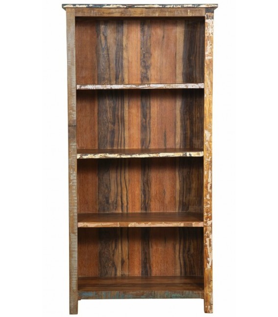Estantería de madera maciza recuperada decapada multicolor2