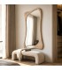 Espejo vestidor pequeño de madera maciza de teca estilo boho Mdmhogar