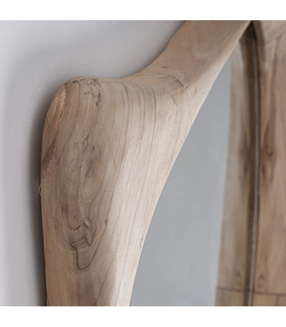 Espejo vestidor pequeño de madera maciza de teca estilo boho 1