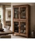 Vitrina boho de madera recuperada y 4 puertas de cristal Mdmhogar