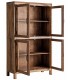 Vitrina boho de madera recuperada y 4 puertas de cristal 2
