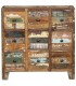 Cómoda pequeña de madera recuperada con 9 cajones decapada multicolor 1