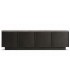 Mueble de TV grande de madera de fresno negro y travertino gris 2