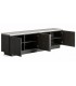 Mueble de TV grande de madera de fresno negro y travertino gris 3