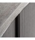 Mueble de TV grande de madera de fresno negro y travertino gris 5