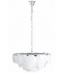 Lámpara techo acero cromado y cristal blanco 5 luces moderna