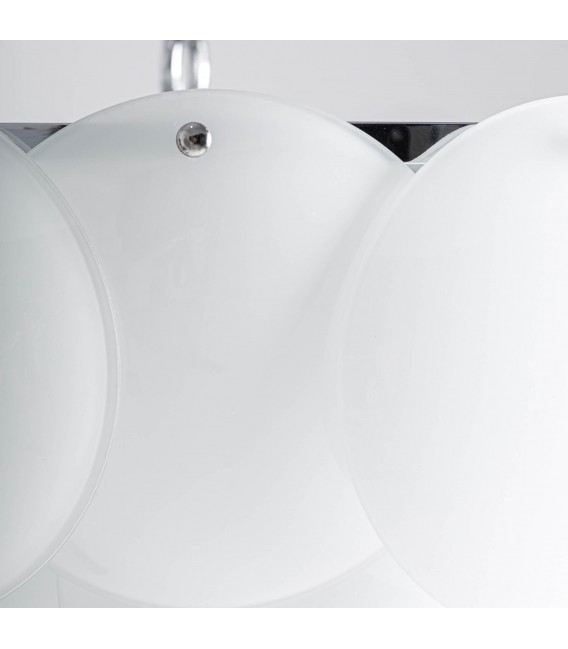 Lámpara techo acero cromado y cristal blanco 5 luces moderna 2