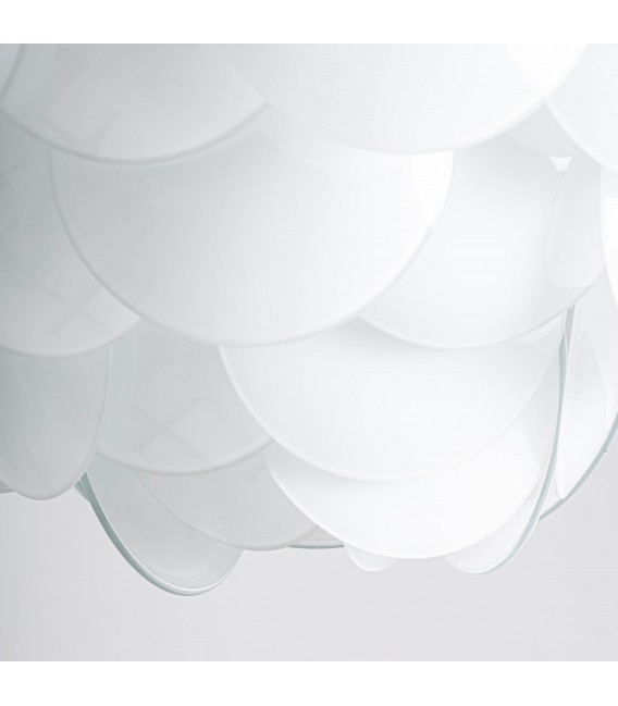 Lámpara techo acero cromado y cristal blanco 5 luces moderna 3