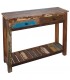 Consola entrada madera maciza decapada multicolor natural vintage 1
