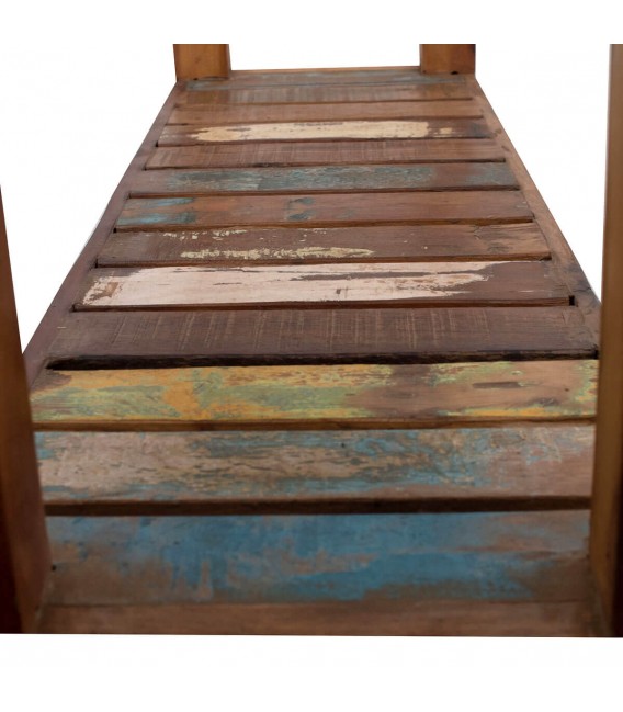 Consola entrada madera maciza decapada multicolor natural vintage 5