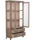 Vitrina de madera maciza de pino con dos puertas y cajones rústica 2