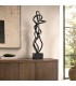 Figura decorativa alta negra en resina y metal estilo moderno Mdmhogar