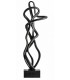 Figura decorativa alta negra en resina y metal estilo moderno