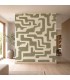 Mural papel pintado beige y verde moderno acabado semi mate Mdmhogar