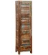 ARMARIO ALACENA PEQUEÑO 51 X 40 X 185 FLANTA MADERA MACIZA DECAPADA MULTICOLOR