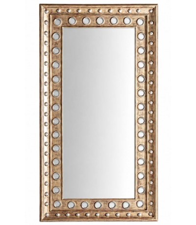 Espejo rectangular grande en resina oro patinado y plata art deco Mdmhogar