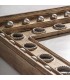 Espejo rectangular grande en resina oro patinado y plata art deco 2