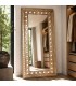 Espejo rectangular grande en resina oro patinado y plata art deco Mdmhogar