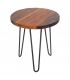 Mesita auxiliar madera acacia nogal con patas en metal negro1