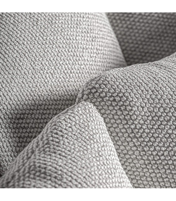 Sofá exterior 4 plazas  XXL teca reciclada y textil blanco boho 7