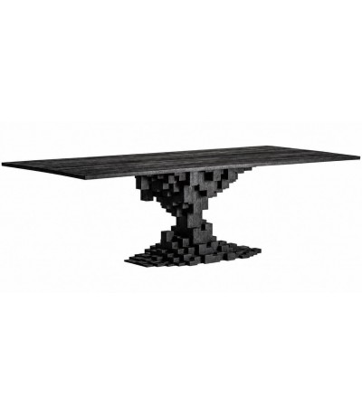 Mesa comedor rectangular  XXL  madera mango negra arenada