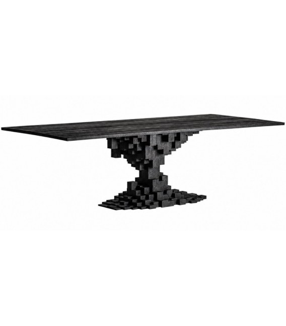 Mesa comedor rectangular  XXL  madera mango negra arenada
