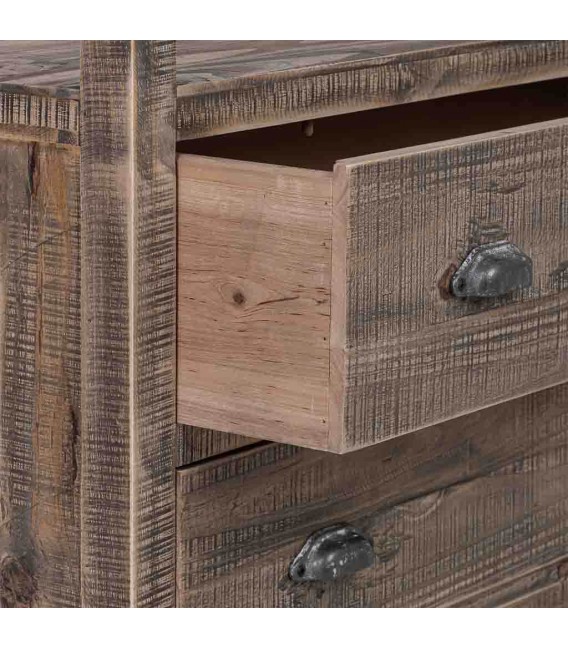 Estantería madera maciza pino con 2 cajones rústica 3