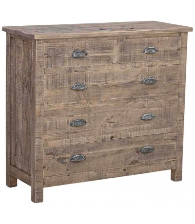 COMODA 90 X 40 X 100 ALISIO MADERA NATURAL RUSTICA