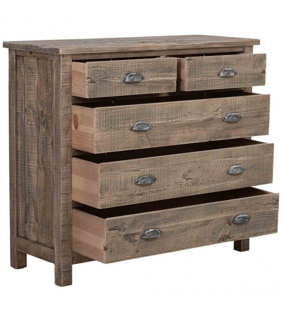 COMODA 90 X 40 X 100 ALISIO MADERA NATURAL RUSTICA
