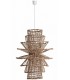 Lámpara techo XL fibras naturales trenzadas y metal estilo boho