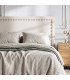 Cabecero tapizado para cama 150 blanco roto con tachuelas bronce. Mdmhogar