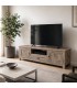 Mueble TV de pino macizo con 2 puertas y 1 cajón estilo rústico Mdmhogar