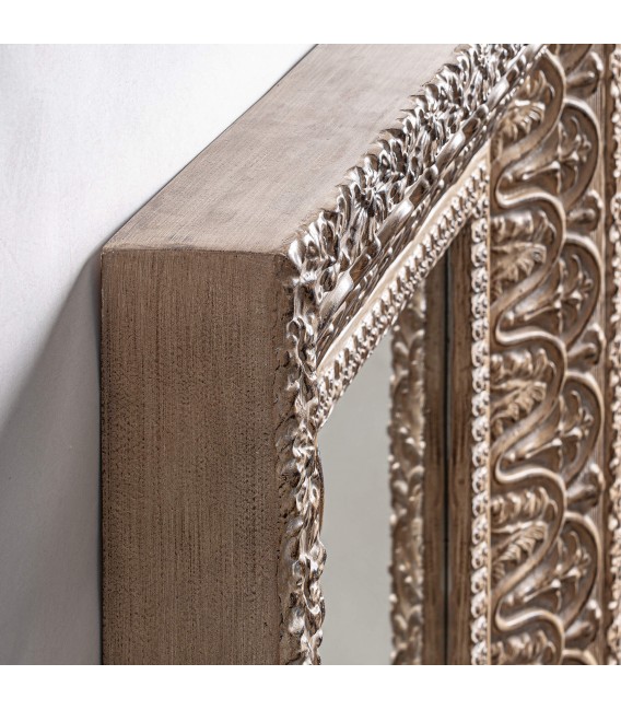 Espejo rectangular XL resina beige envejecida horizontal o vertical 1