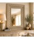 Espejo rectangular XL resina beige envejecida horizontal o vertical Mdmhogar