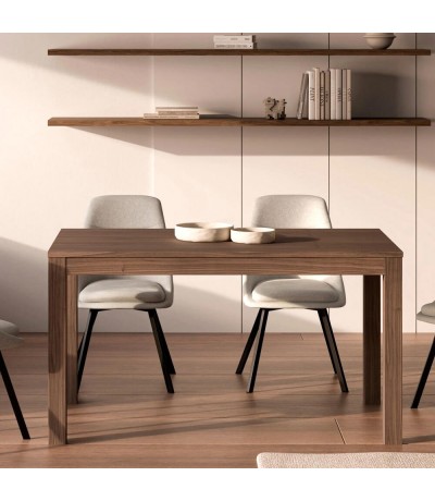Mesa comedor extensible rectangular nogal contemporánea Mdmhogar