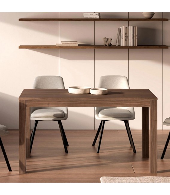 Mesa comedor extensible rectangular nogal contemporánea Mdmhogar